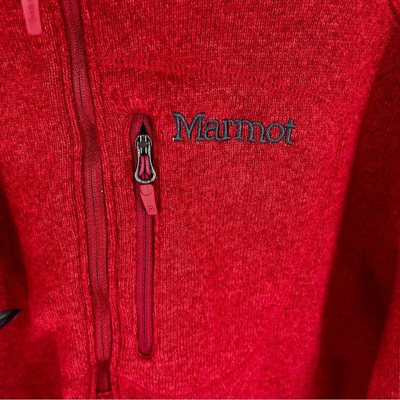 MARMOT Dropline Sweater Dark Red Pullover Fleece XXL Outdoor Active Gorpcore - Picture 3 of 10